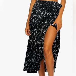 Polka midi skirt